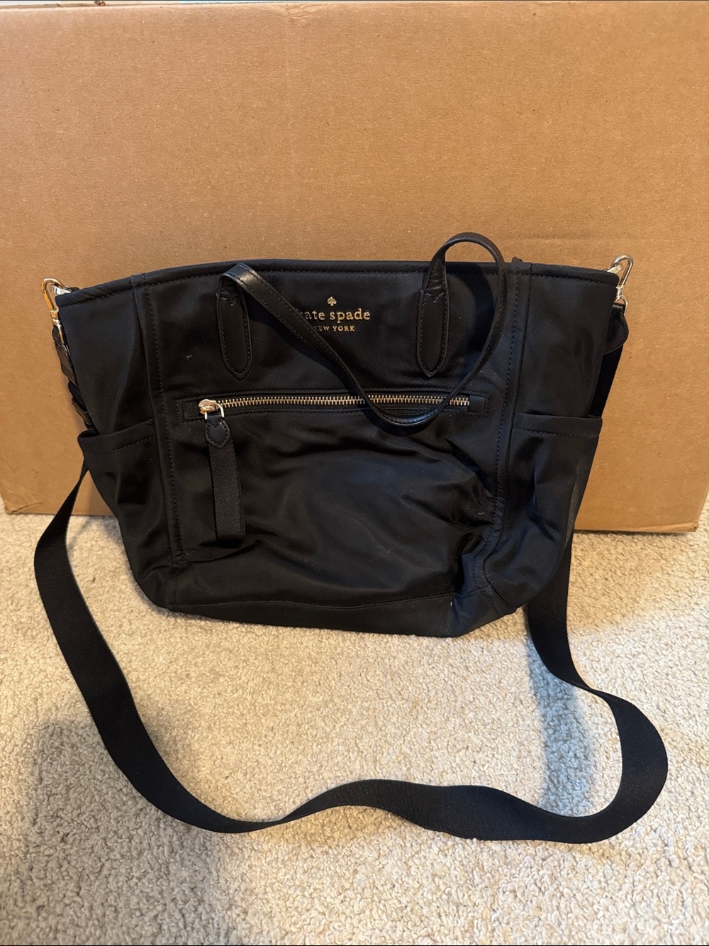 kate spade Black Nylon Tote with Crossbody Strap